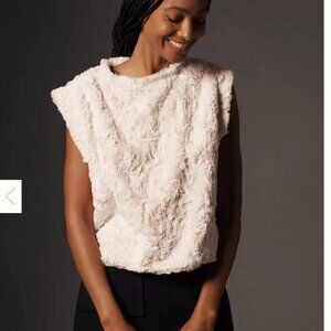 Anthropologie Cream Faux Fur Women's top